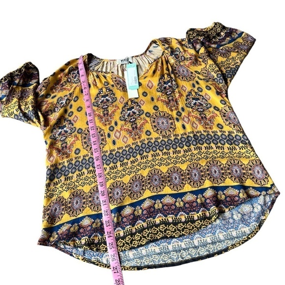 NWT Verse Mati Billow Sleeve Peasant Golden Yellow Blouse, Size Medium - Picture 9 of 9